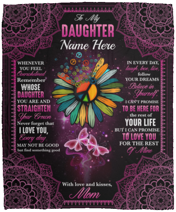 Personalized to My Daughter Whenever You Feel Overwhelmed - Gift from Mom Fleece Blanket - Mink Sherpa Blanket, White, Cozy Plush Fleece Blanket - 50x60 Personalized to My Daughter Whenever You Feel Overwhelmed - Gift from Mom Fleece Blanket - Mink Sherpa Blanket, White, Cozy Plush Fleece Blanket - 50x60