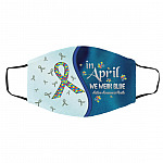 Blue April, White, Cloth Face Cover – Medium/Large Blue April, White, Cloth Face Cover – Medium/Large