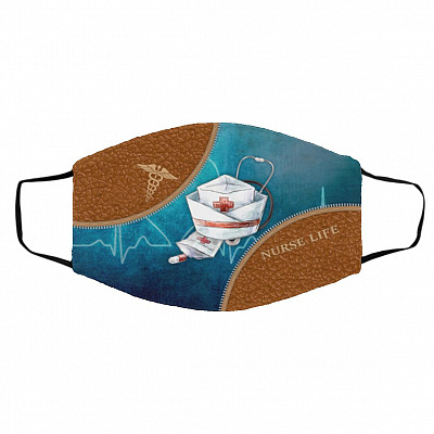 Nurse Life, White, Cloth Face Cover – Medium/Large