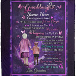 Personalized to My Granddaughter, White, Cozy Plush Fleece Blanket - 50x60