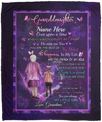 Personalized to My Granddaughter, White, Cozy Plush Fleece Blanket - 50x60