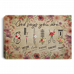 Hairdresser God Says You Are Unique Special Lovely Precious Gallery Wrapped Framed Canvas Prints - Unframed Poster, White, 0.75'' Framed Canvas