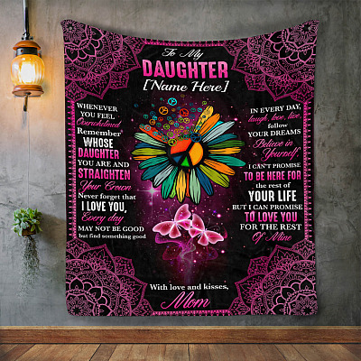 Alternative view of Personalized to My Daughter Whenever You Feel Overwhelmed - Gift from Mom Fleece Blanket - Mink Sherpa Blanket