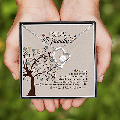 Alternative view of I'm Glad You Are My Grandma Forever Love Pendant Necklace