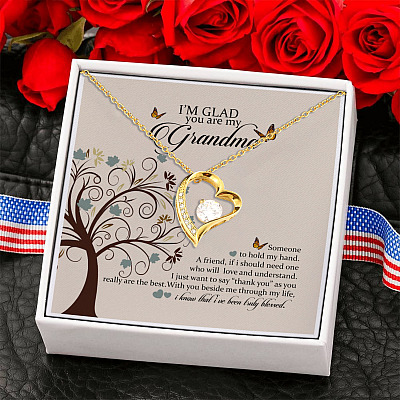 I'm Glad You Are My Grandma Forever Love Pendant Necklace