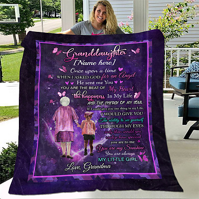 Alternative view of Personalized to My Granddaughter My Little Girl - Gift from Grandma Fleece Blanket - Mink Sherpa Blanket