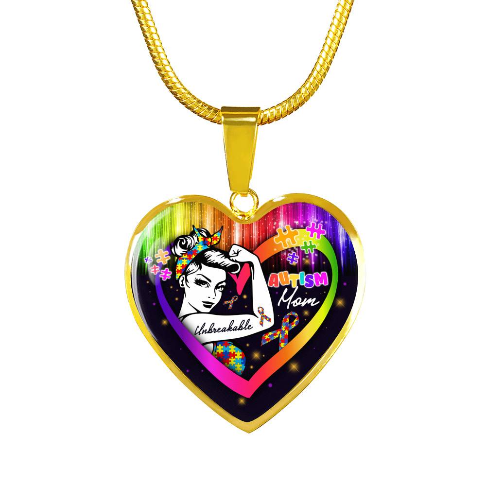 Proud Strong Autism Mom Unbreakable Heart Pendant Necklace – Autism Warrior Mom Pride Heart Necklace - Heart Luxury Necklace (Gold Plated) Proud Strong Autism Mom Unbreakable Heart Pendant Necklace – Autism Warrior Mom Pride Heart Necklace - Heart Luxury Necklace (Gold Plated)
