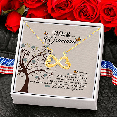 I'm Glad You Are My Grandma Infinity Heart Pendant Necklace