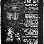 Motocross From Dad To My Son lanket, White, Cozy Plush Fleece Blanket - 50x60 Motocross From Dad To My Son lanket, White, Cozy Plush Fleece Blanket - 50x60