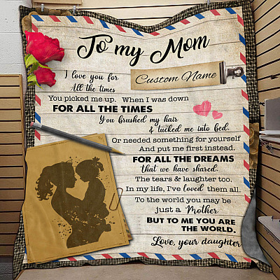 Alternative view of Personalized Airmail to My Loving Mom You Are the World - Gifts for Mom from Daughter Blanket - Mink Blanket