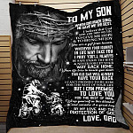 2VT. Motocross To My Son When God Made blanket mockup