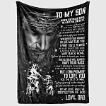 2VT. Motocross To My Son When God Made blanket mockup2