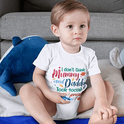 Alternative view of I Don't Think Mummy And Daddy Took Social Distancing Seriously Quarantine Baby Onesie - Toddler Baby Infant