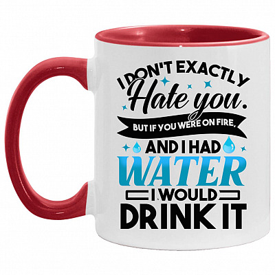Hate Accent Mug, White/Red, 11 oz. Accent Mug