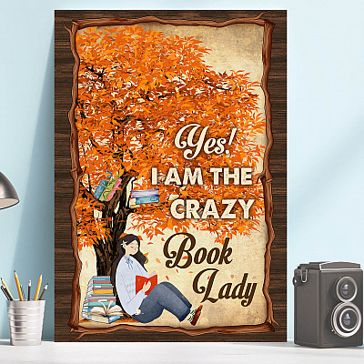 Alternative view of Yes I Am the Crazy Book Lady - Gifts for Bookworms Gallery Wrapped Framed Canvas Prints - Unframed Poster