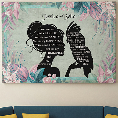 Alternative view of Personalized Parrot You Are My Sanity Gallery Wrapped Framed Canvas Prints - Unframed Poster - Wall Art