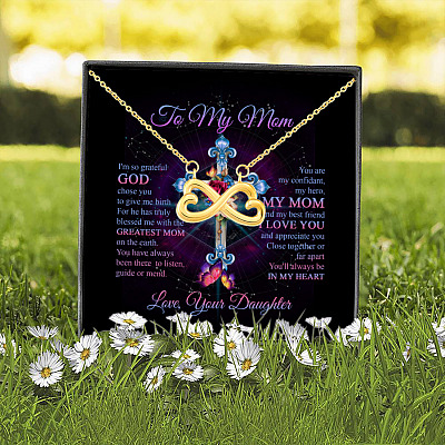 Daughter to My Mom I'm so Grateful God Chose You to Give Me Birth Mothers Day Infinity Heart Pendant Necklace