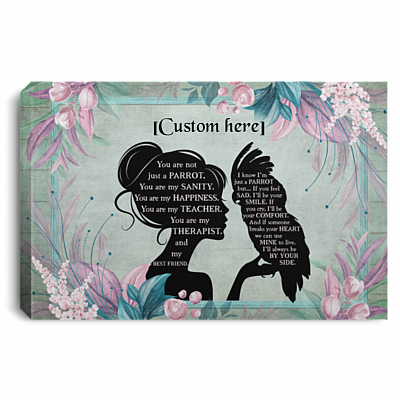 Personalized Parrot You Are My Sanity Gallery Wrapped Framed Canvas Prints - Unframed Poster - Wall Art, White, 0.75'' Framed Canvas
