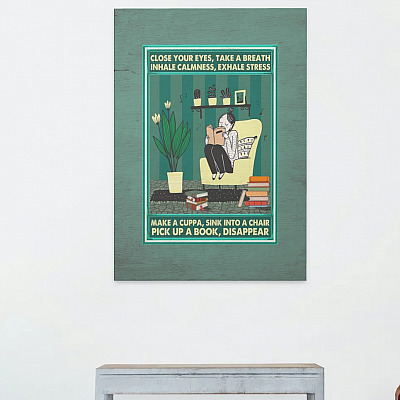 Alternative view of Close Your Eyes Take A Breath Disappear Framed Canvas - Unframed Poster - Funny Reading Day Home Decor