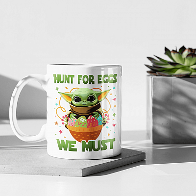 Alternative view of Eggs Hunt You Must Ceramic Coffee Mug - Beer Stein - Water Bottle - Color Changing Mug