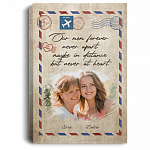 Personalized Photo Our Mom Forever Never Apart Maybe in Distance Never at Heart Framed Canvas Unframed Poster, White, 0.75'' Framed Canvas