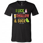 I lick vneck, Black, V-Neck T-Shirt