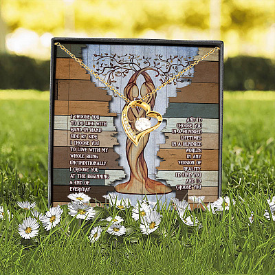 Lesbian Couple Lgbt I Choose You to Do Life with Hand in Hand Forever Love Pendant Necklace