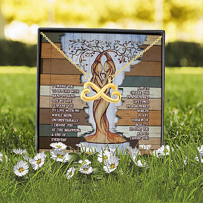 Lesbian Couple Lgbt I Choose You to Do Life with Hand in Hand Infinity Heart Pendant Necklace