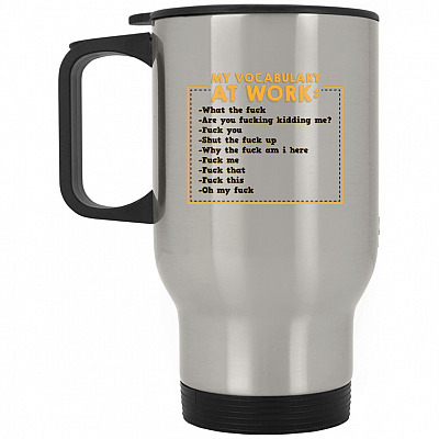 14 oz. Silver Travel Mug