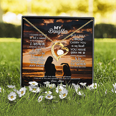 Mom to My Daughter I Closed My Eyes for But a Moment and Suddenly Forever Love Pendant Necklace
