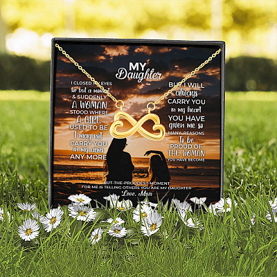 Mom to My Daughter I Closed My Eyes for But a Moment and Suddenly Infinity Heart Pendant Necklace
