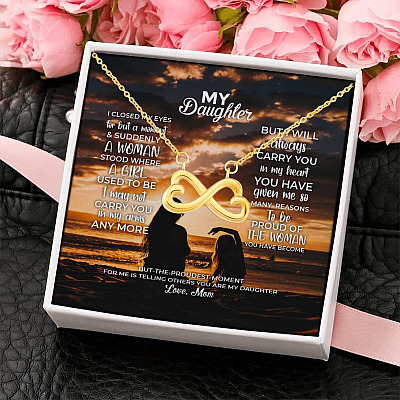 Alternative view of Mom to My Daughter I Closed My Eyes for But a Moment and Suddenly Infinity Heart Pendant Necklace