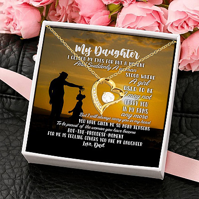 Alternative view of Dad to My Daughter I Closed My Eyes for But a Moment and Suddenly Forever Love Pendant Necklace