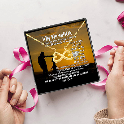 Alternative view of Dad to My Daughter I Closed My Eyes for But a Moment and Suddenly Infinity Heart Pendant Necklace