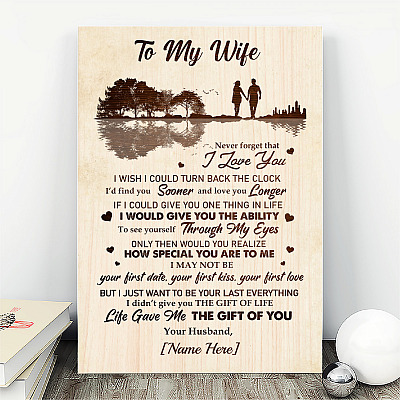 Alternative view of Personalized To My Wife Never Forget I Love You Framed Canvas - Unframed Poster - Gift For Wife From Husband