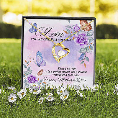 Mom You're One in A Million There's No Way to Be a Perfect Mother Forever Love Pendant Necklace