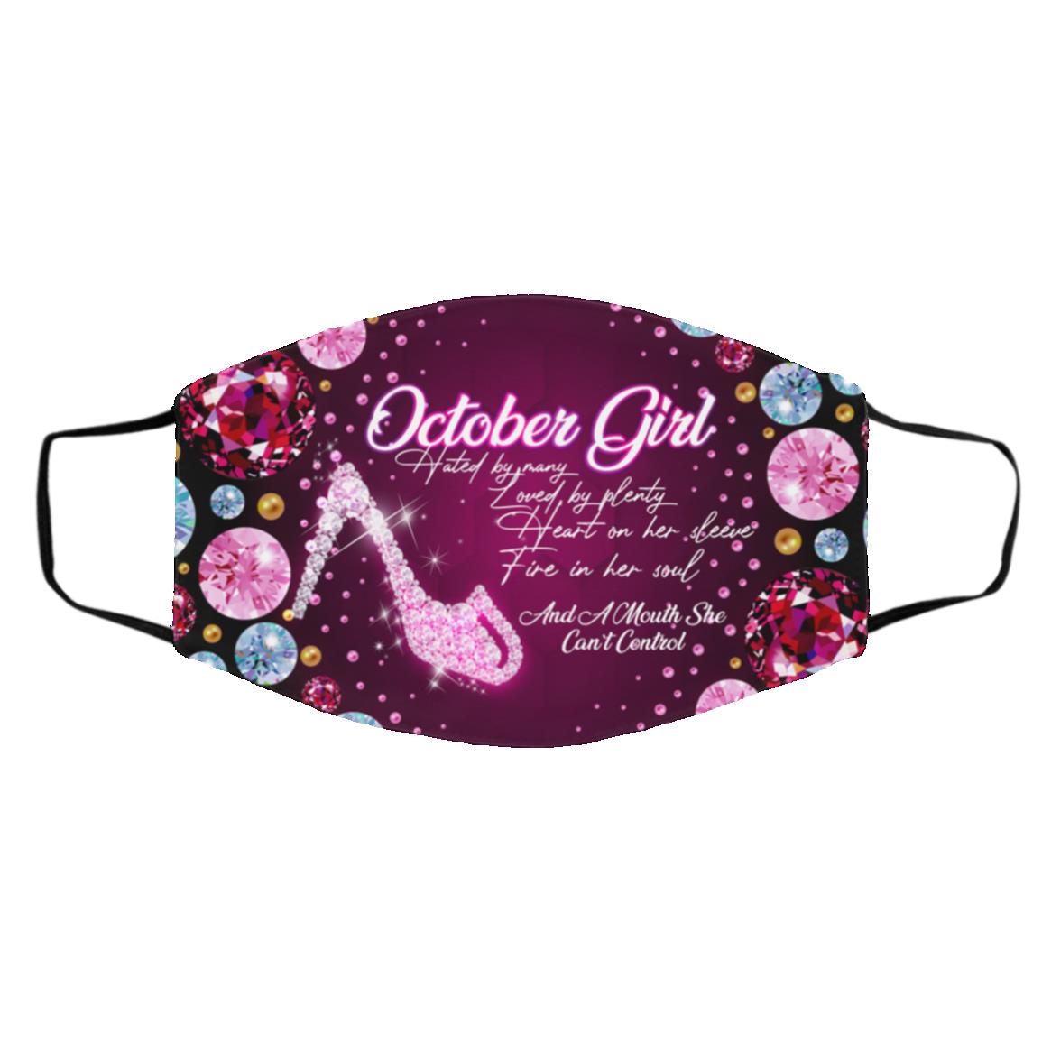 October Girl Hated, White, Cloth Face Cover – Medium/Large