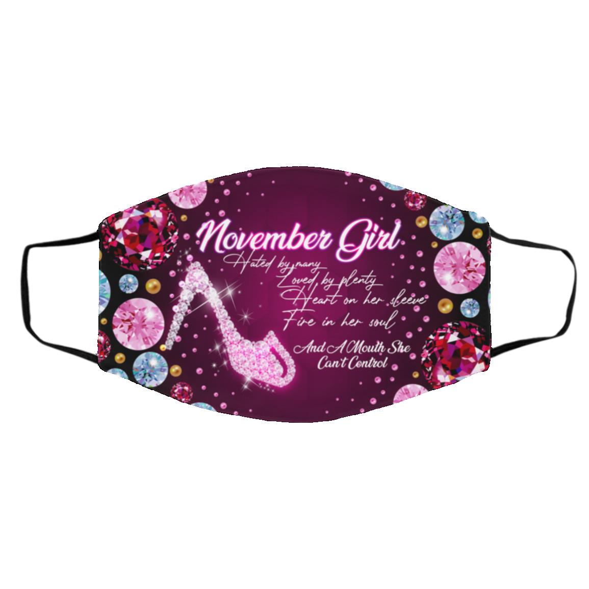 November Girl Hated, White, Cloth Face Cover – Medium/Large