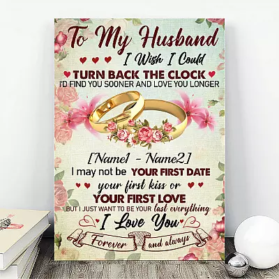 Personalized to My Husband I Love You Forever and Always Framed Canvas Prints - Gift from Wife Unframed Poster