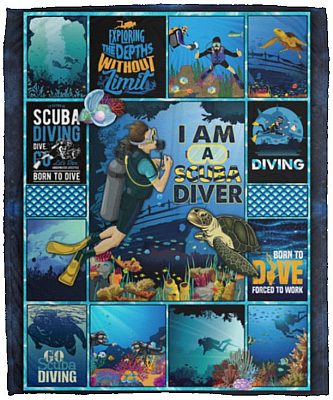 I Am A Scuba, White, Cozy Plush Fleece Blanket - 50x60