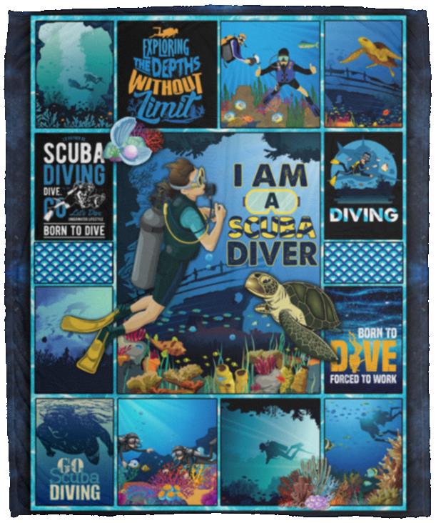 I Am A Scuba, White, Cozy Plush Fleece Blanket - 50x60