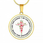 See The Good Be The Light Make The Difference Circle Pendant Necklace - Circle Luxury Necklace (Gold Plated) See The Good Be The Light Make The Difference Circle Pendant Necklace - Circle Luxury Necklace (Gold Plated)