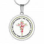 See The Good Be The Light Make The Difference Circle Pendant Necklace - Circle Luxury Necklace (Silver) See The Good Be The Light Make The Difference Circle Pendant Necklace - Circle Luxury Necklace (Silver)