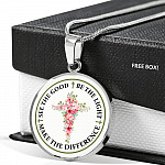 See The Good Be The Light Make The Difference Circle Pendant Necklace - Circle Luxury Necklace (Silver) See The Good Be The Light Make The Difference Circle Pendant Necklace - Circle Luxury Necklace (Silver)