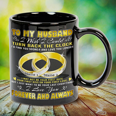 Alternative view of Personalized to My Husband I Love You Forever and Always Coffee Mug - Beer Stein - Water Bottle