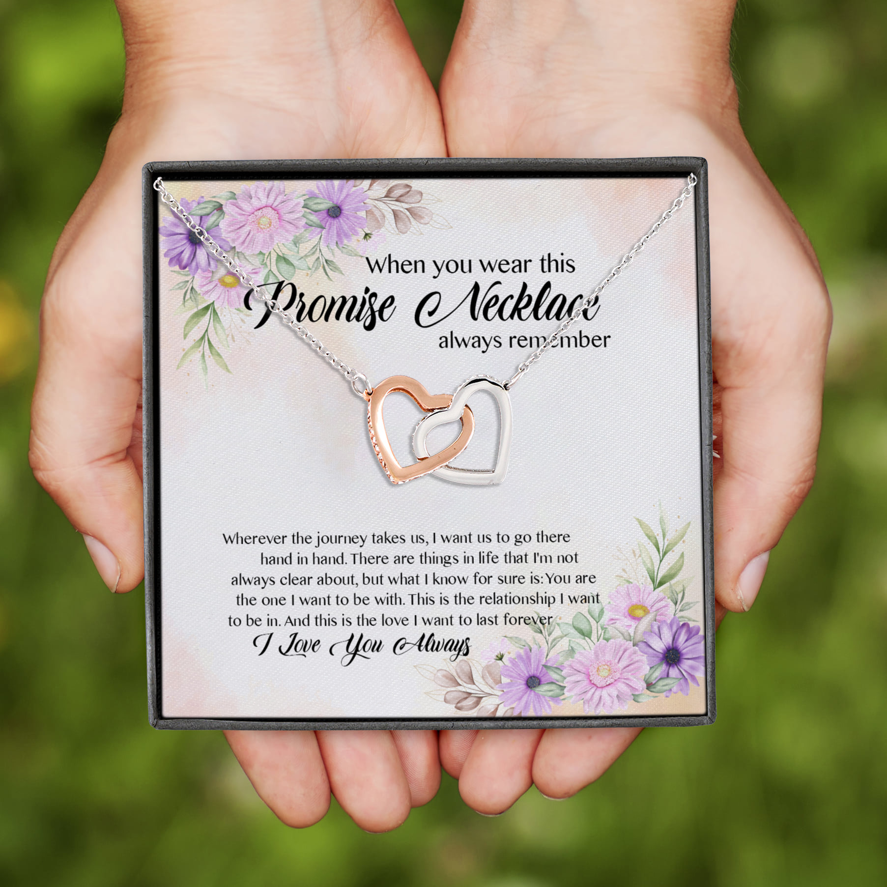 1HP. Promise Necklace Interlocking Hearts Necklace