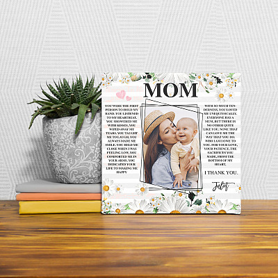 Alternative view of Personalized Photo Mom You Were The First Person Wrapped Framed Canvas Prints-Unframed Poster-Decor Wall Art
