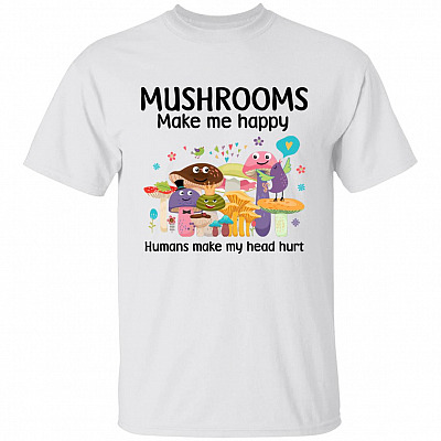 mushroom, White, Unisex T-Shirt