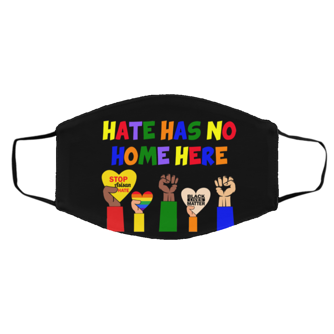 Hate Has No Home Here BLM Stop Asian Hate LGBT Equality Washable Reusable Custom Printed Cloth Face Mask Cover, Black, Cloth Face Cover – Medium/Large Hate Has No Home Here BLM Stop Asian Hate LGBT Equality Washable Reusable Custom Printed Cloth Face Mask Cover, Black, Cloth Face Cover – Medium/Large