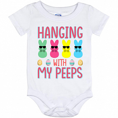 Hanging With My Peep, White, Baby Onesie - 12 Month